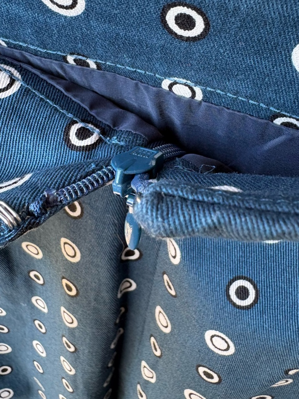 J.Crew No. 2 Pencil Skirt Dark Teal White Dot Print Size 10 - Picture 11 of 14